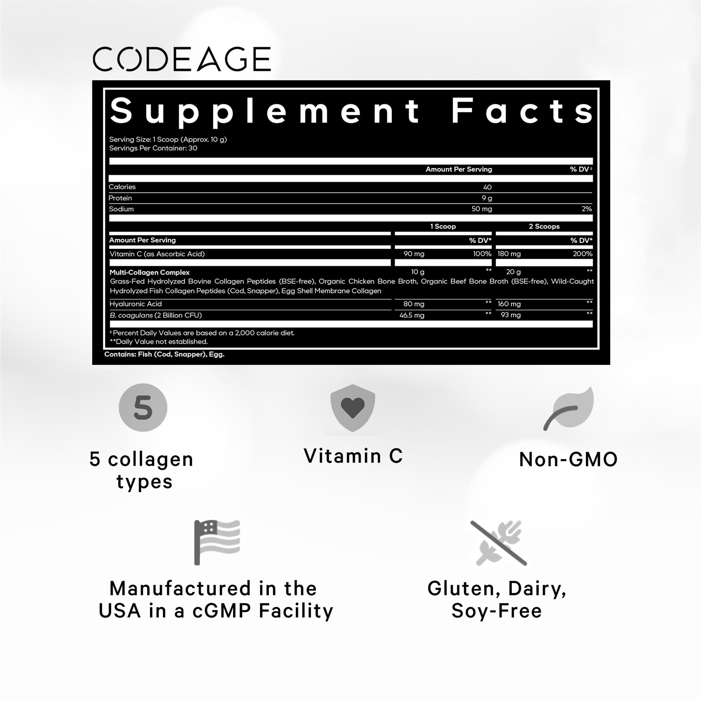 Multi Collagen Black Edition with Probiotics - 10.58 oz. (30 Servings)